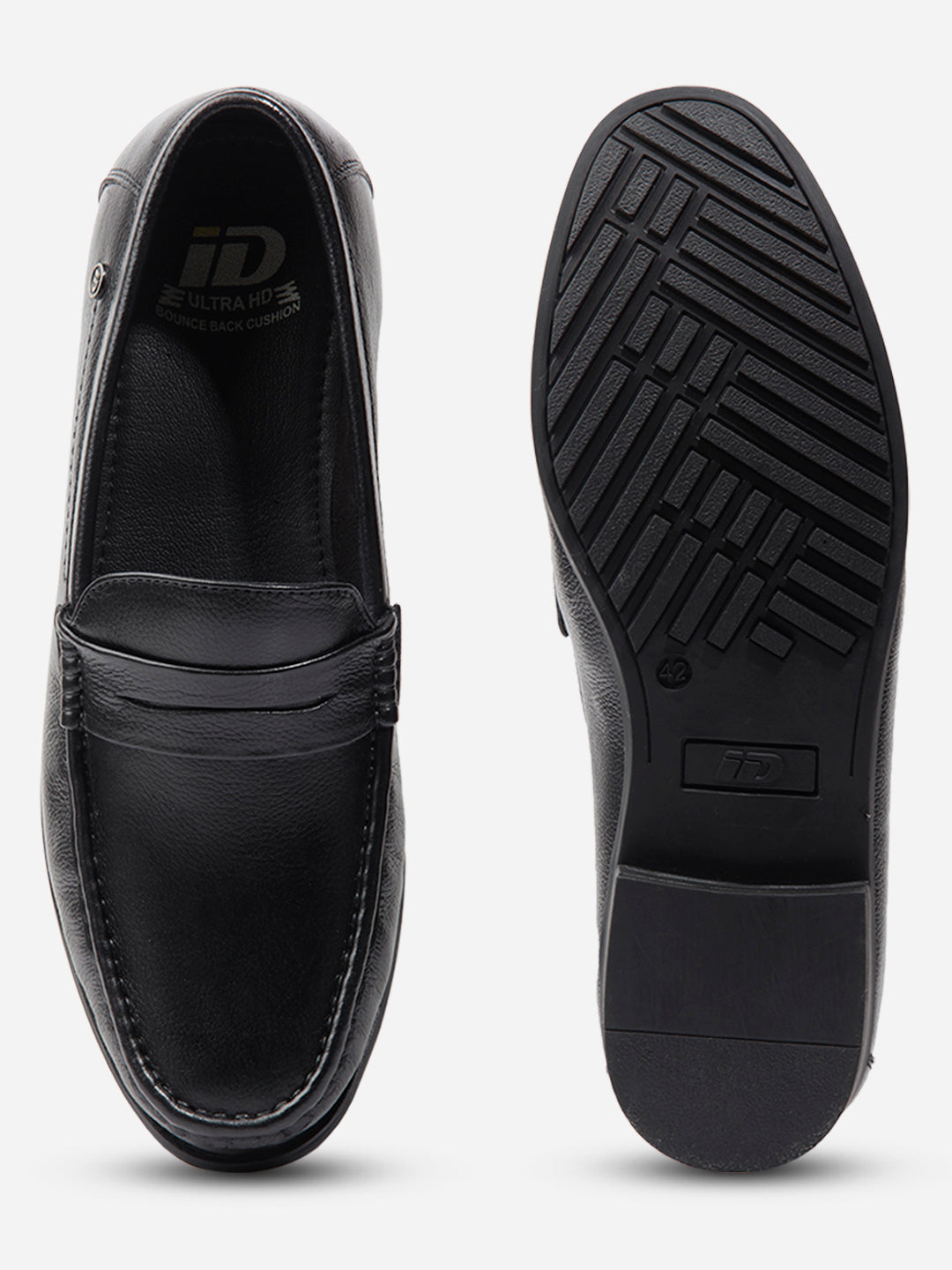 Pantofi loafer clasici negri pentru bărbați, piele naturală respirabilă și talpă de cauciuc durabilă