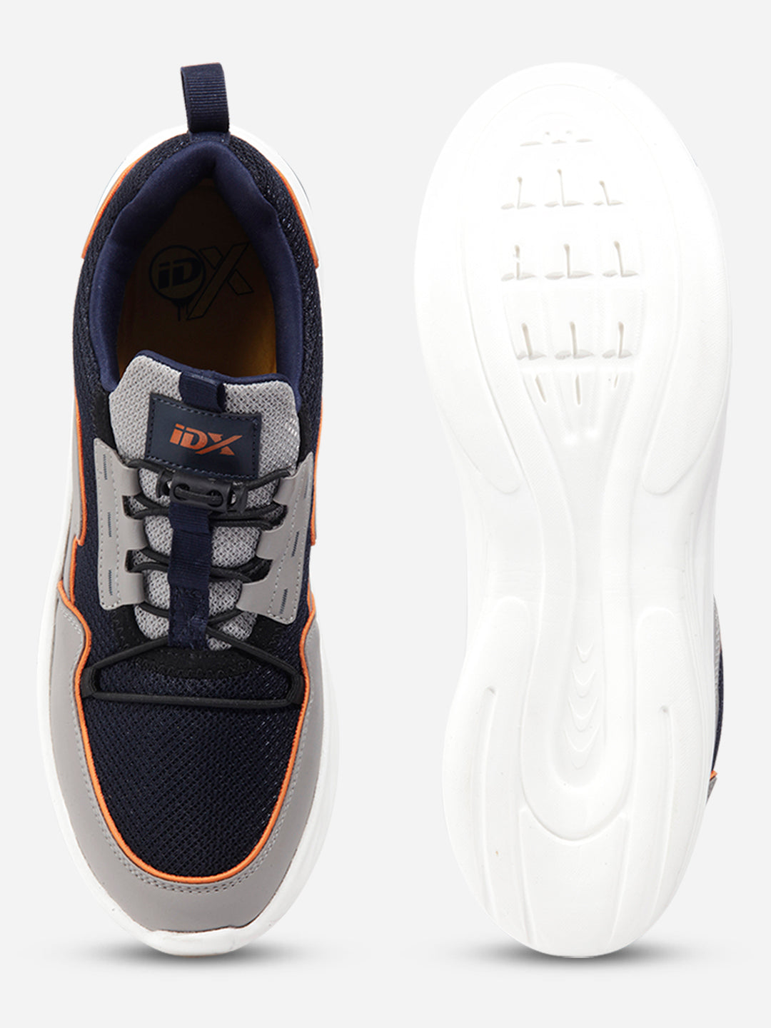 Pantofi sport bărbați ușori cu imprimeu camuflaj bleumarin-gri, design modern și confortabil