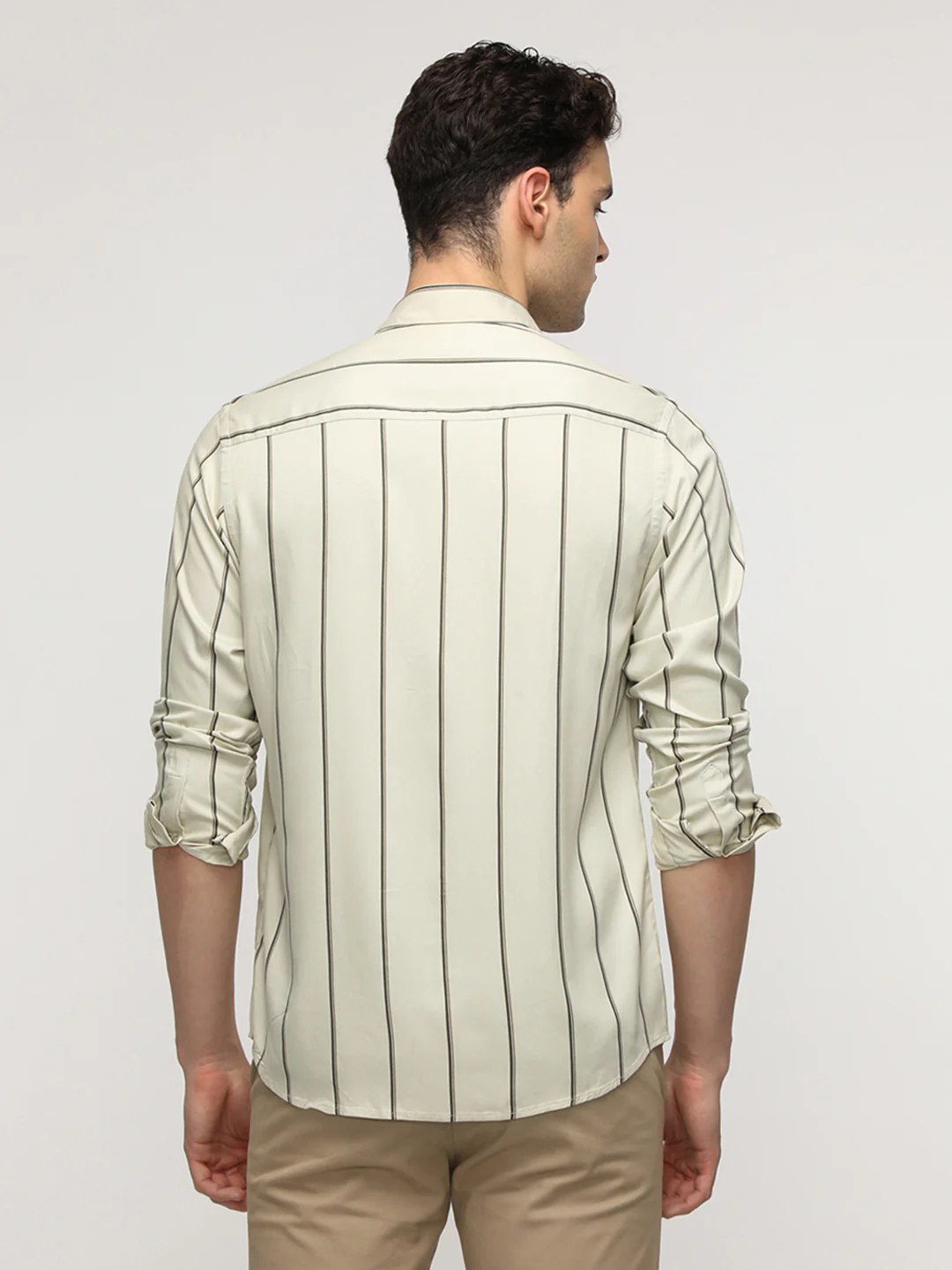 Ecru Stripe Fluid Shirt