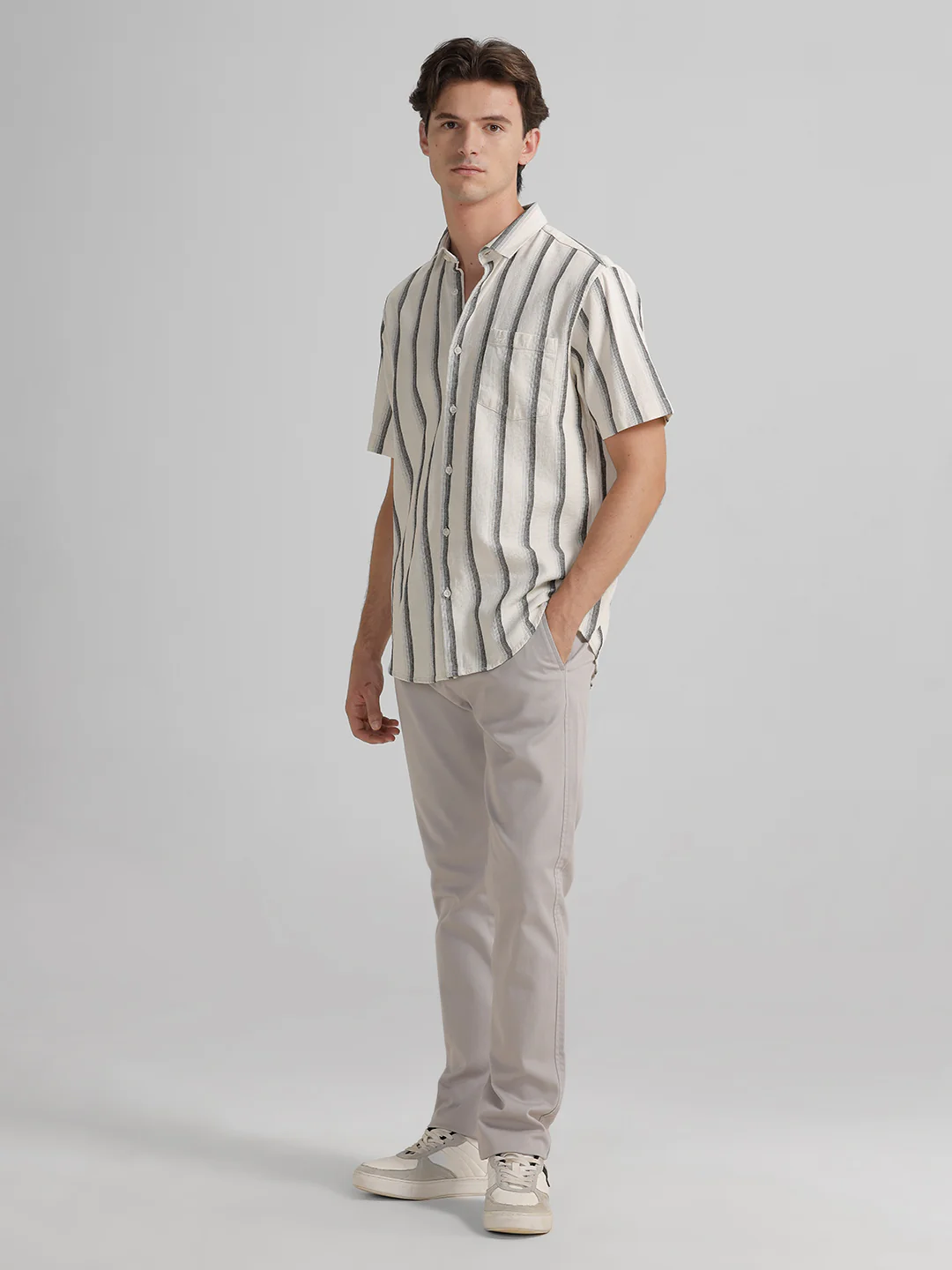Cotton Cozy White Stripe Shirt
