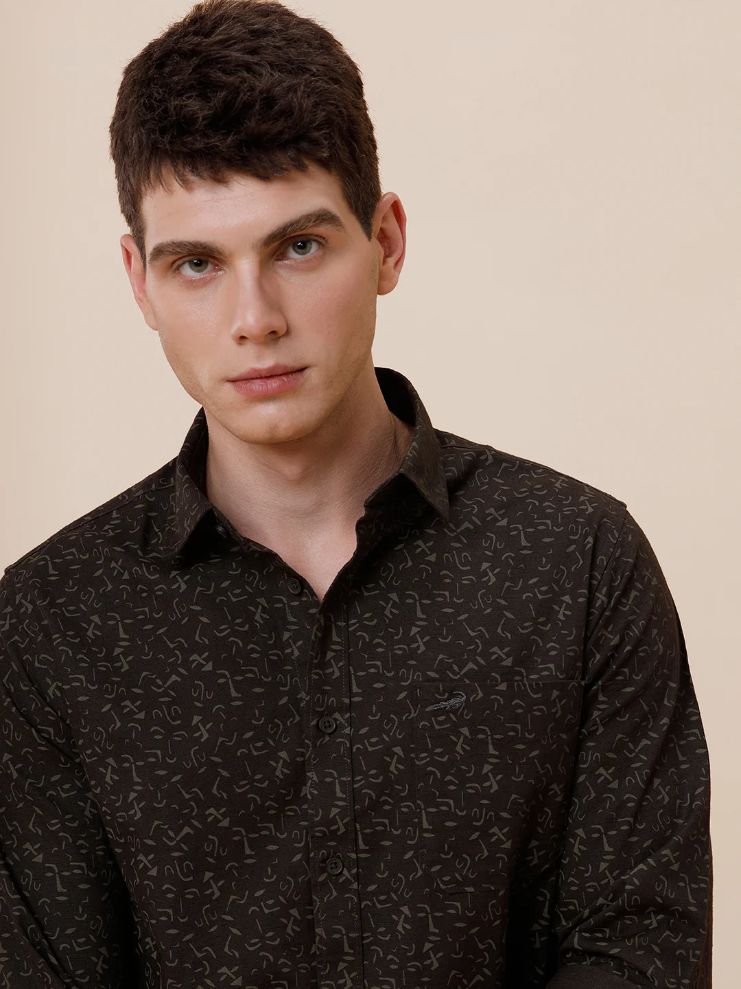 Cotton Printed Green Shirt