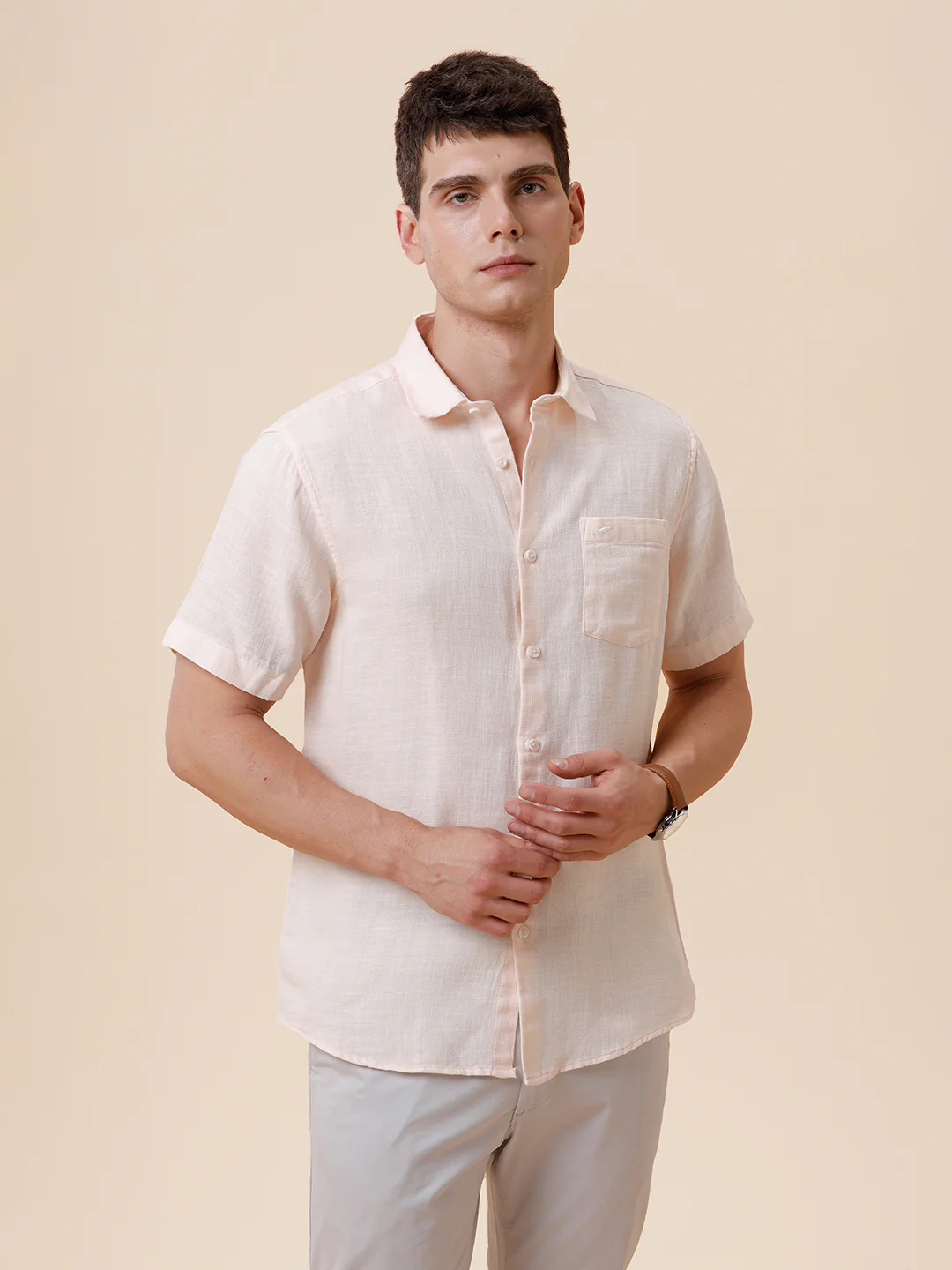 Pure Cotton Textured White Shirt