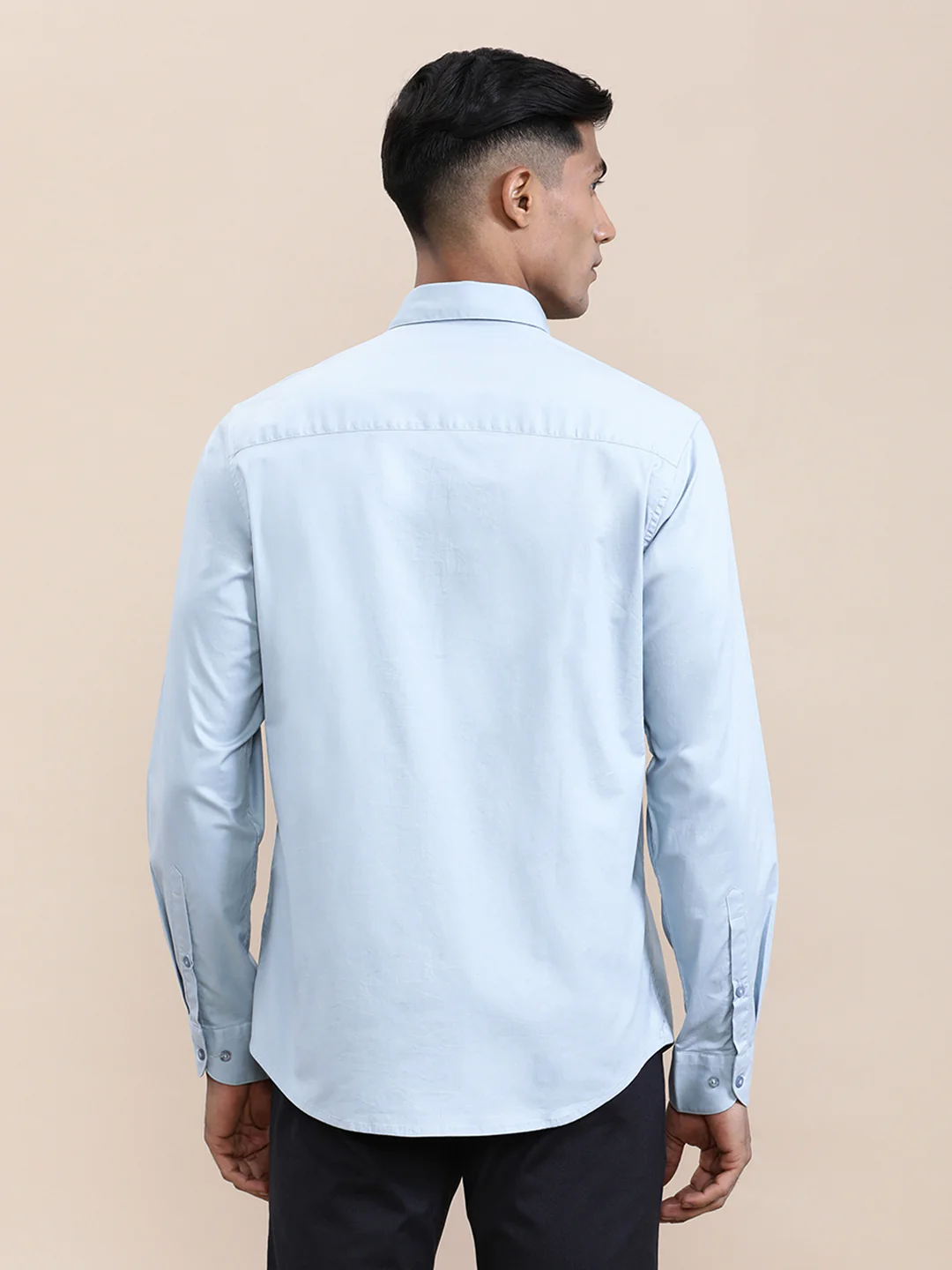 Mercerized Stretch Full Sleeve Shirt Blue