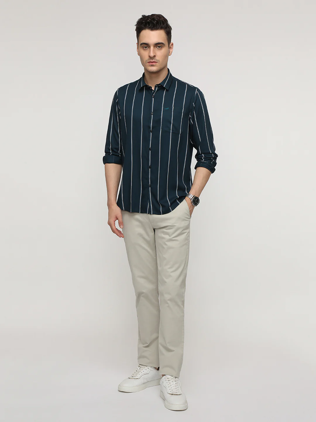 Green Stripe Fluid Shirt