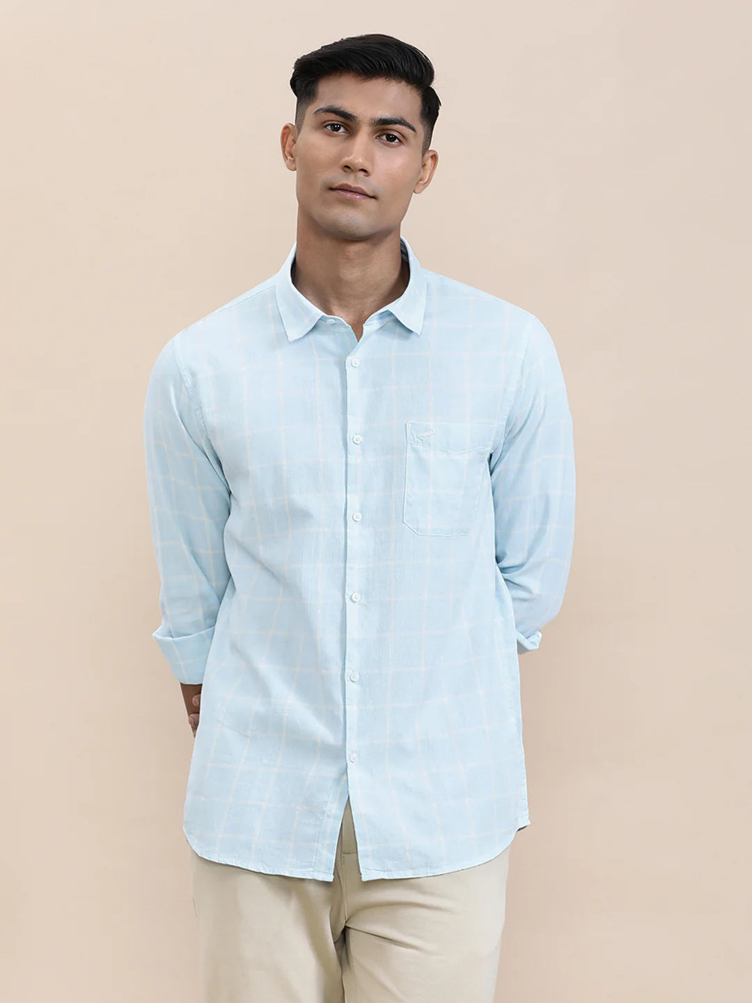 Blue Windowpane Lightweight Shirt