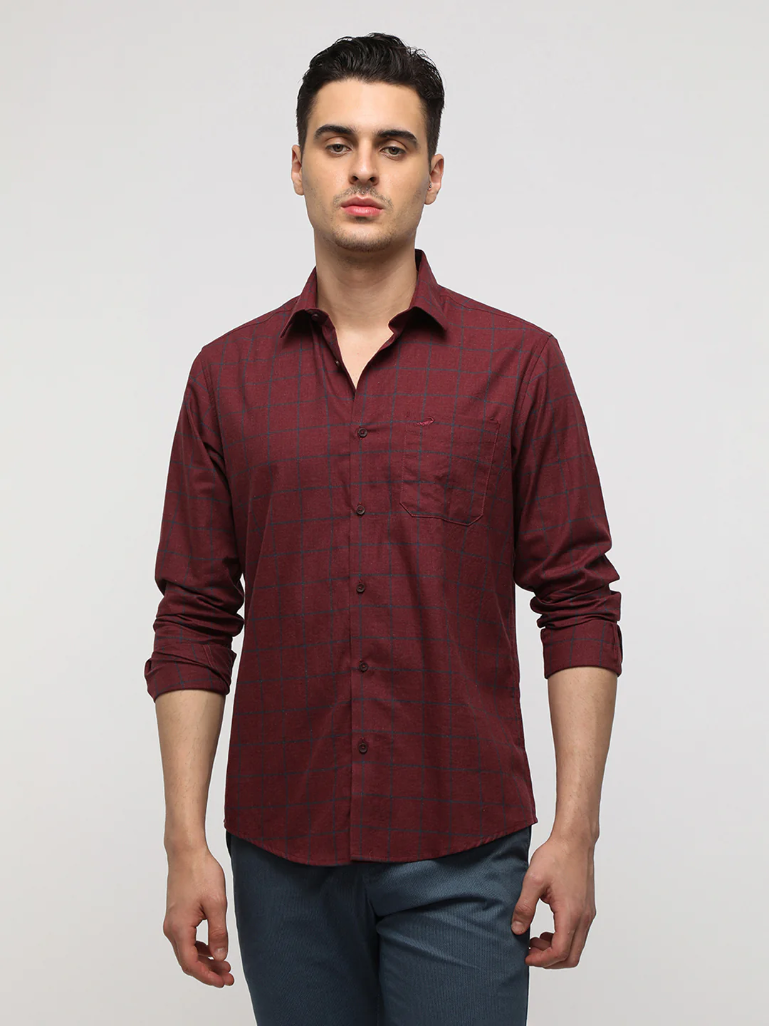 Red Melange Checks Shirt