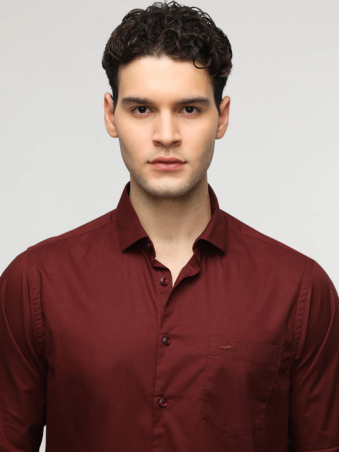 Brick Red Mercerized Premium Stretch Shirt