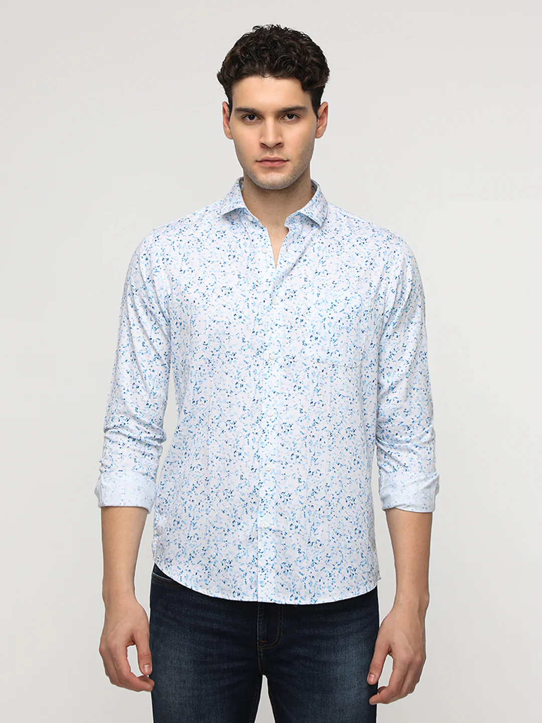 Blue Abstrct Premium Printed Shirt