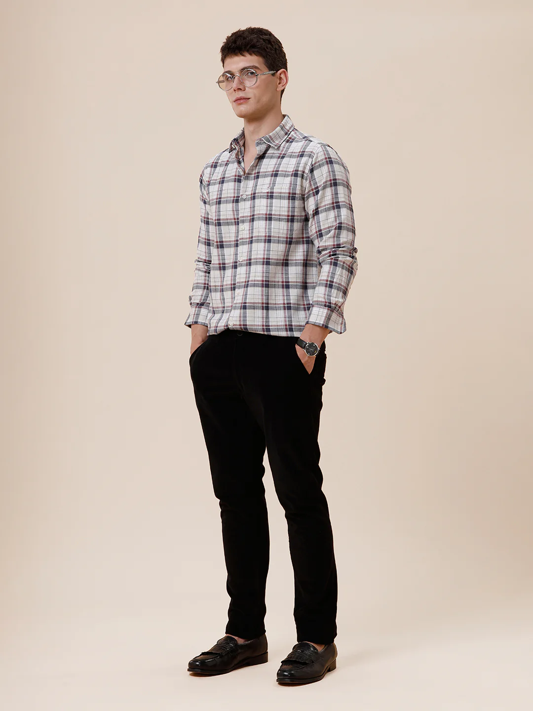 100% Cotton Textured Checks Shirt