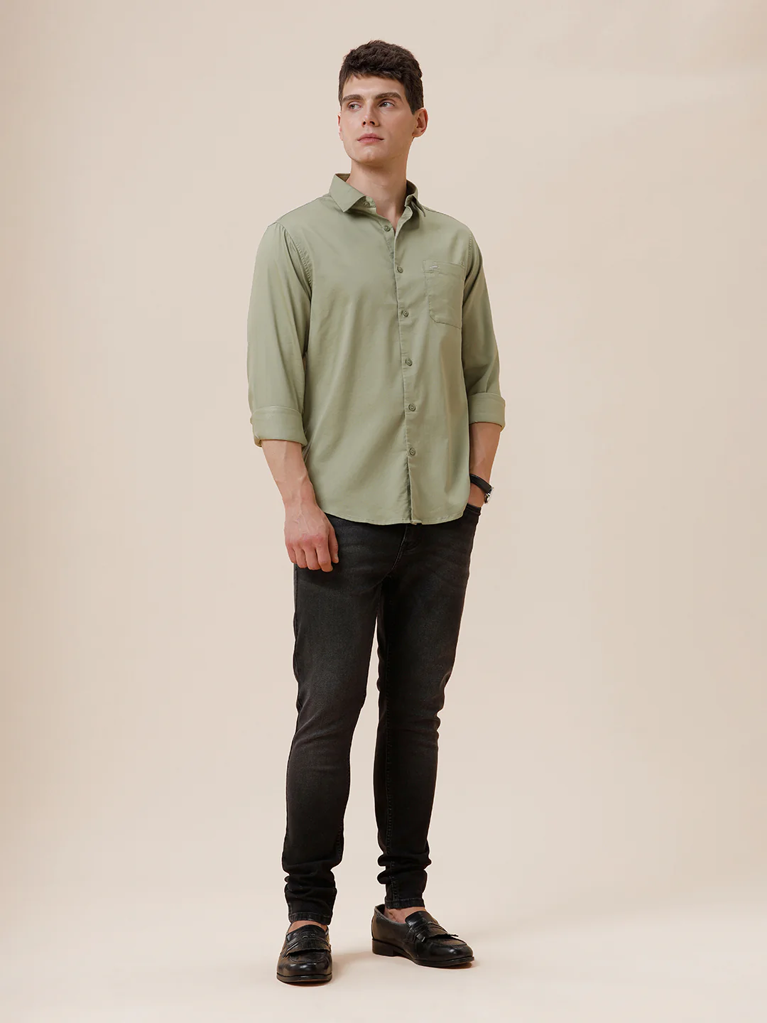 Stretch Dobby Green Shirt