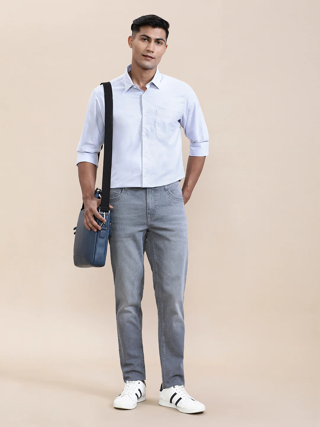 Premium Perma-Finish Oxford Full Sleeve Shirt Grey