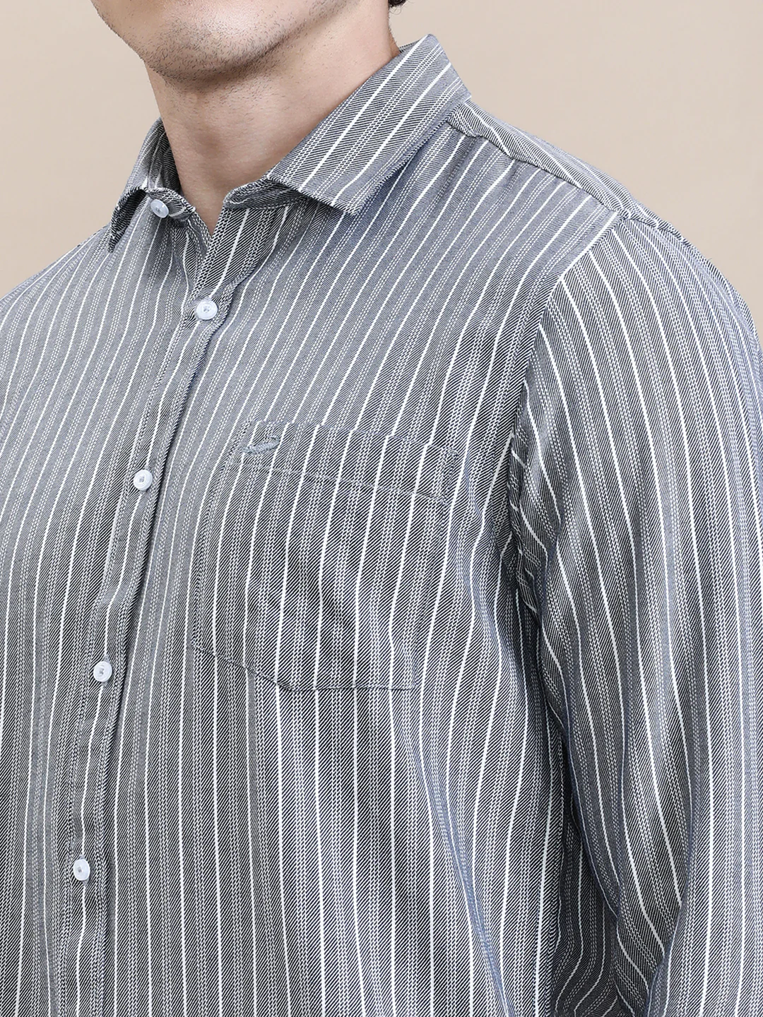 Classic Blue Striped Comfort Fit Shirt