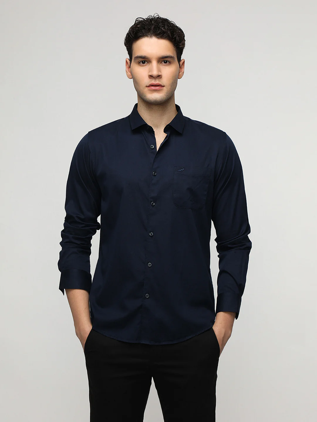 Navy Bamboo Cotton Soft Premium Shirt