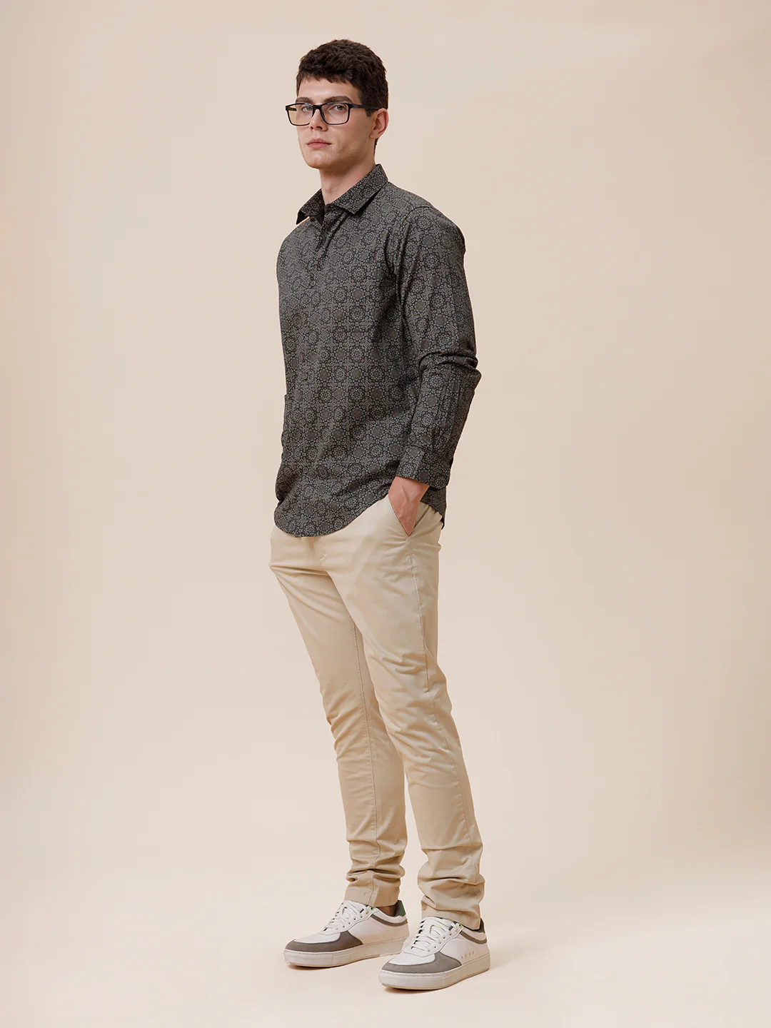 Cotton Green Printed Shirt