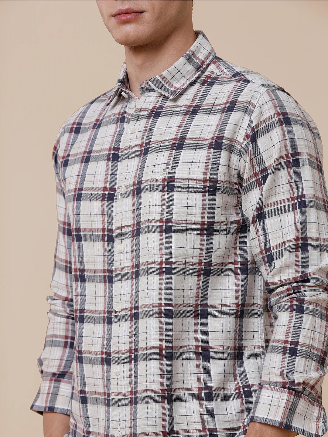 100% Cotton Textured Checks Shirt
