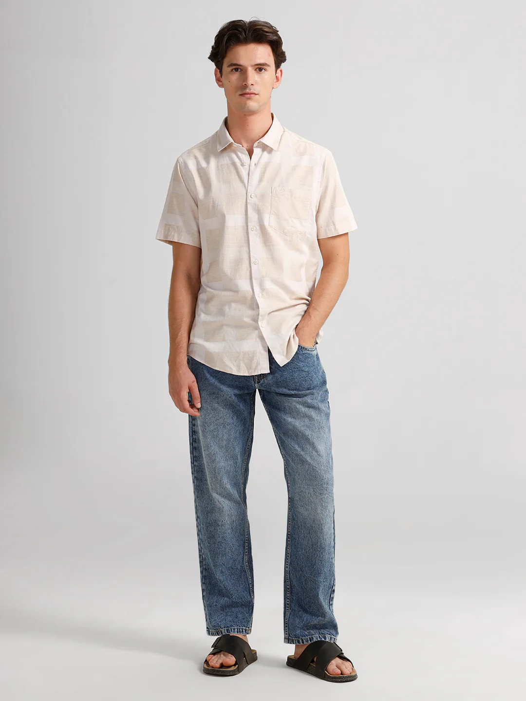 Melange Self Checks Shirt