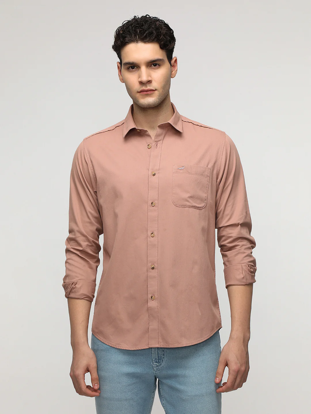 Pink Corded Textured Shirt