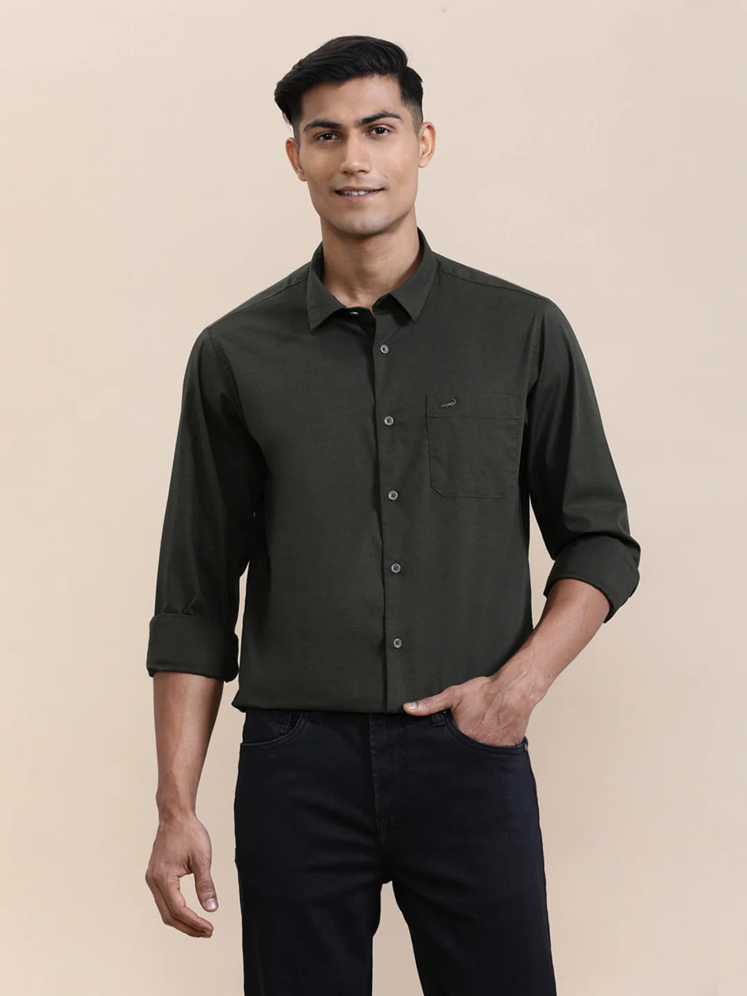 Stretch Plain Full Sleeve Shirt