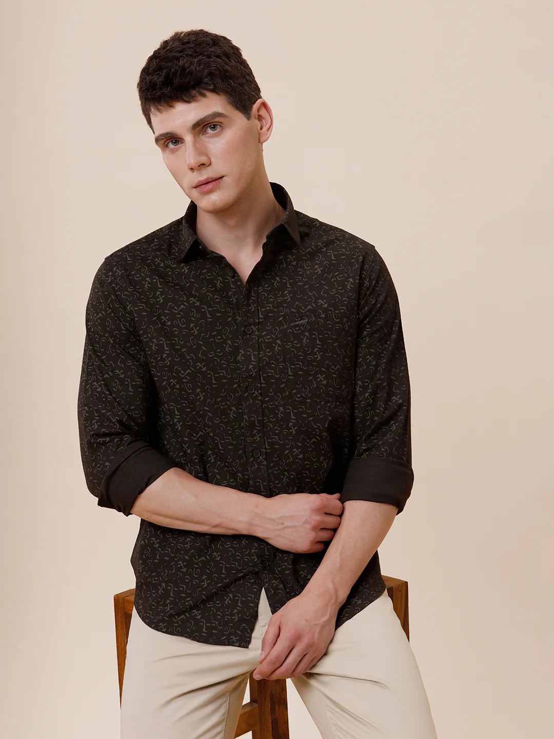 Cotton Printed Green Shirt