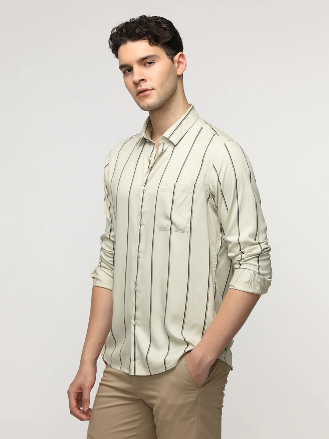Ecru Stripe Fluid Shirt
