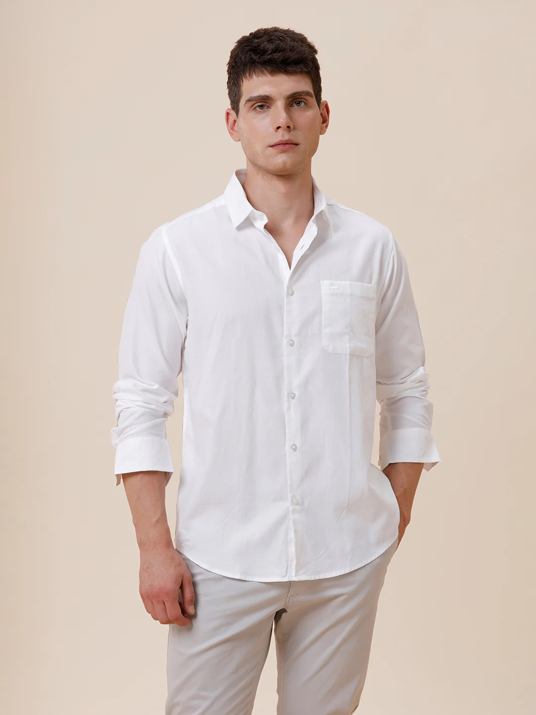 Cotton Textured Plain Shirt