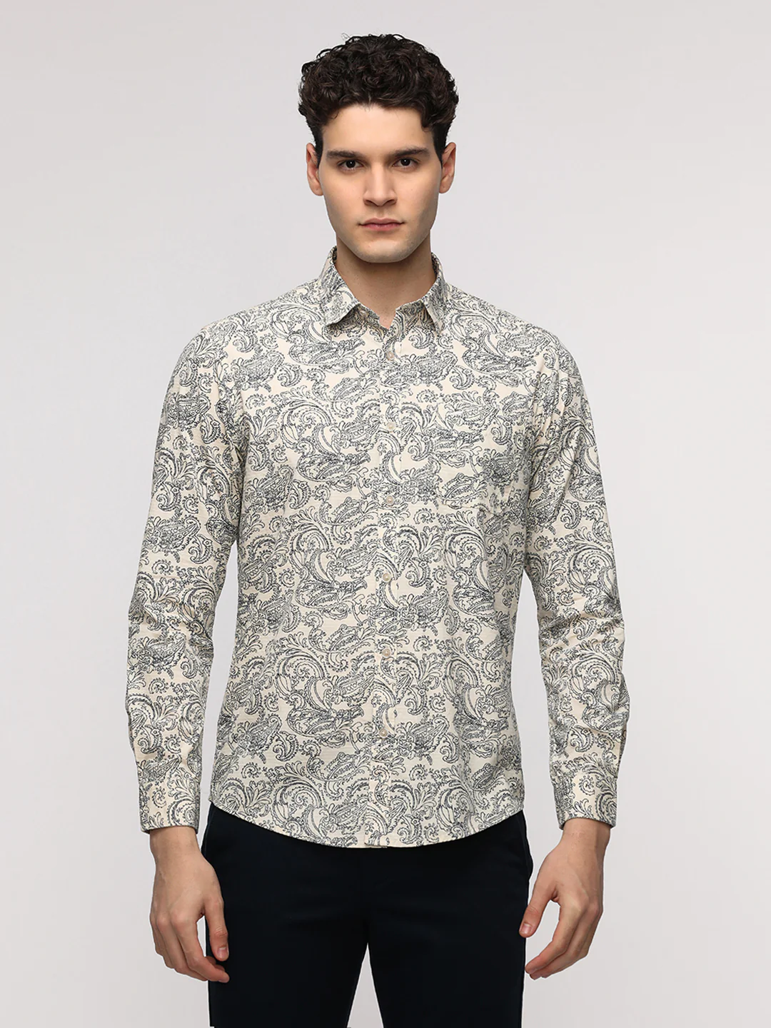 Full Sleeve Beige Shirt for Casual Comfort