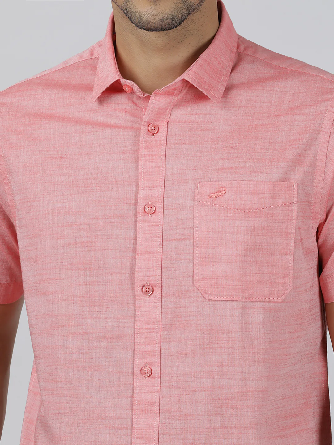 Pink Solid Half Sleeve 100% Cotton Shirt