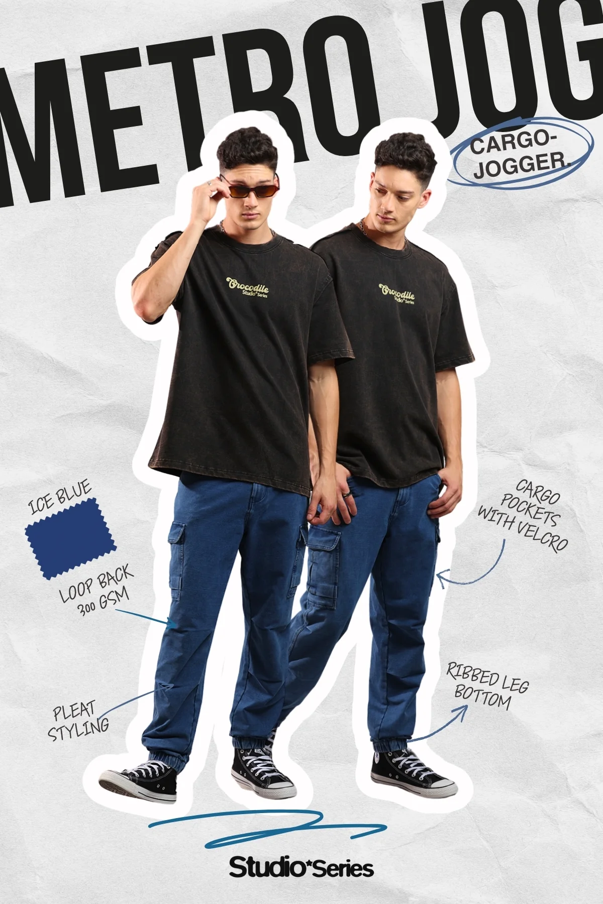 Den Knit Regular Denim Jogger In Ice Blue