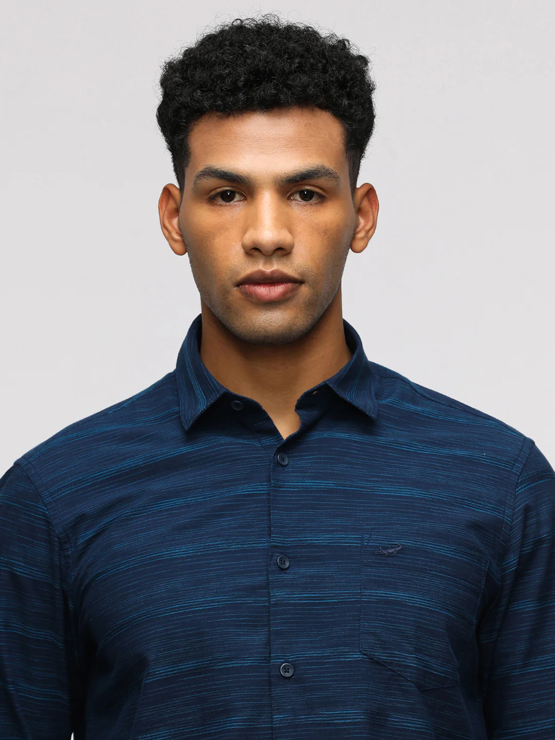 Comfort Fit Sport Blue Striped Shirt for Trendy Wear