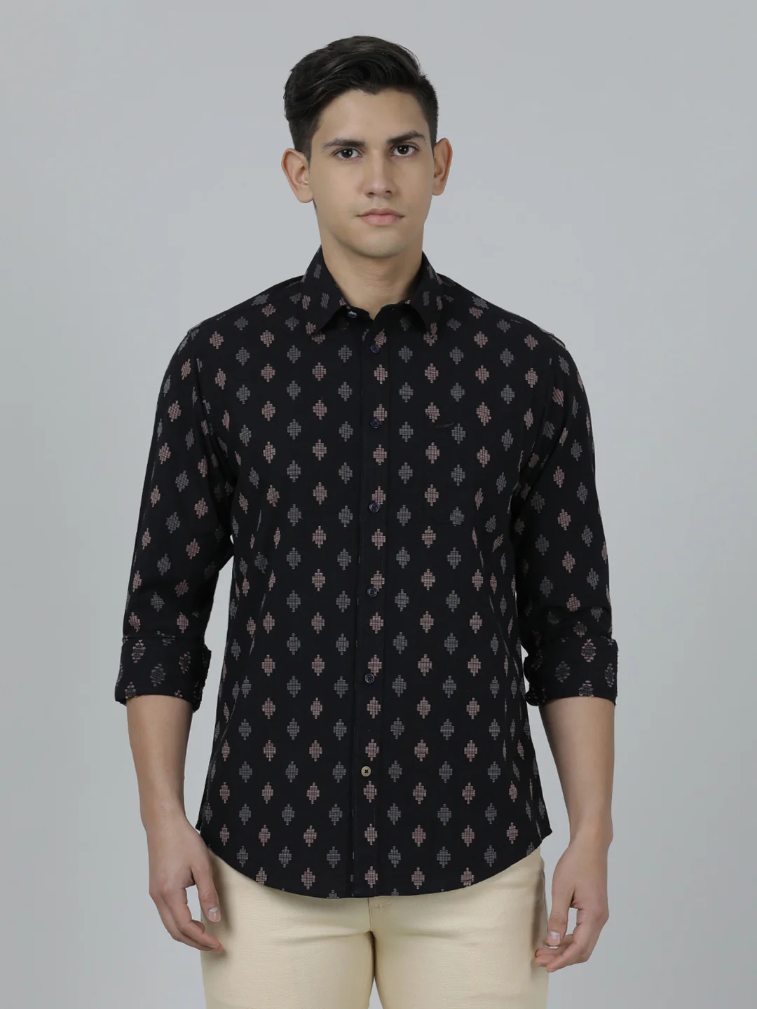 Black Printed Full Sleeve Shirt