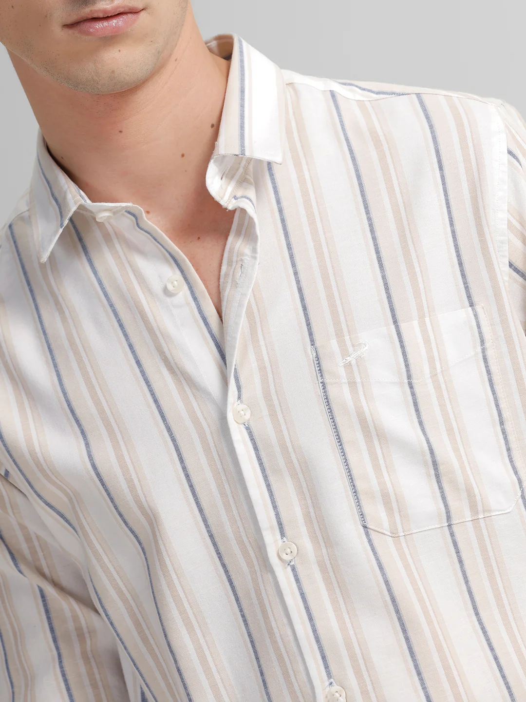 Multi Blend Natural Stripe Shirt