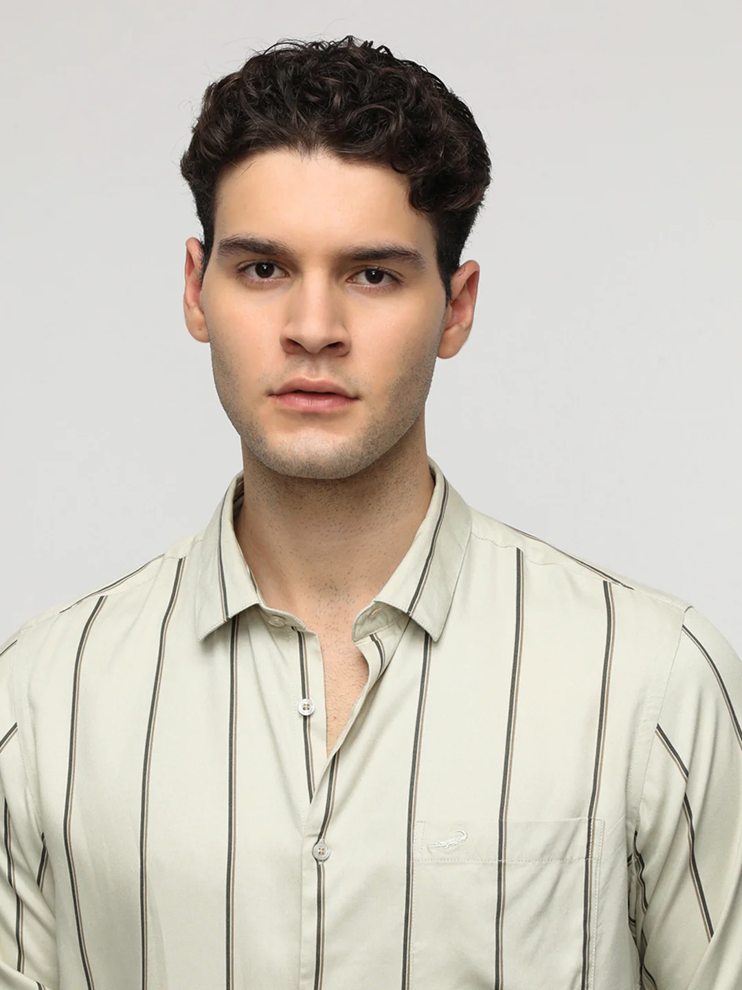 Ecru Stripe Fluid Shirt