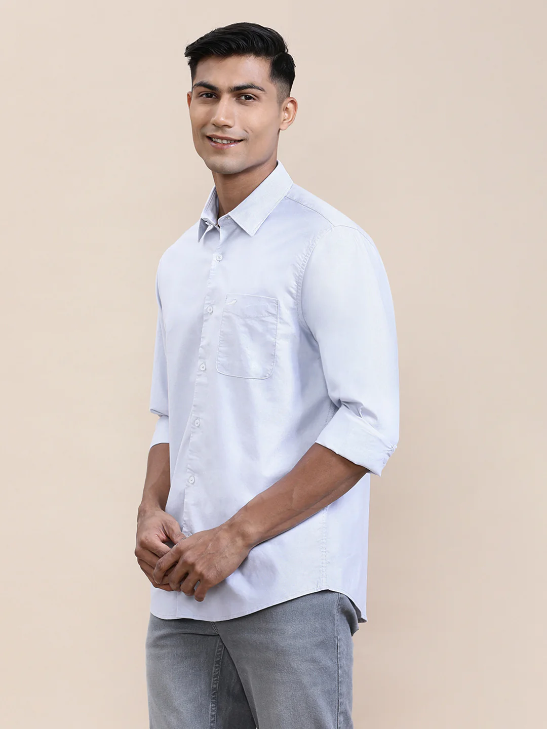 Premium Perma-Finish Oxford Full Sleeve Shirt Grey