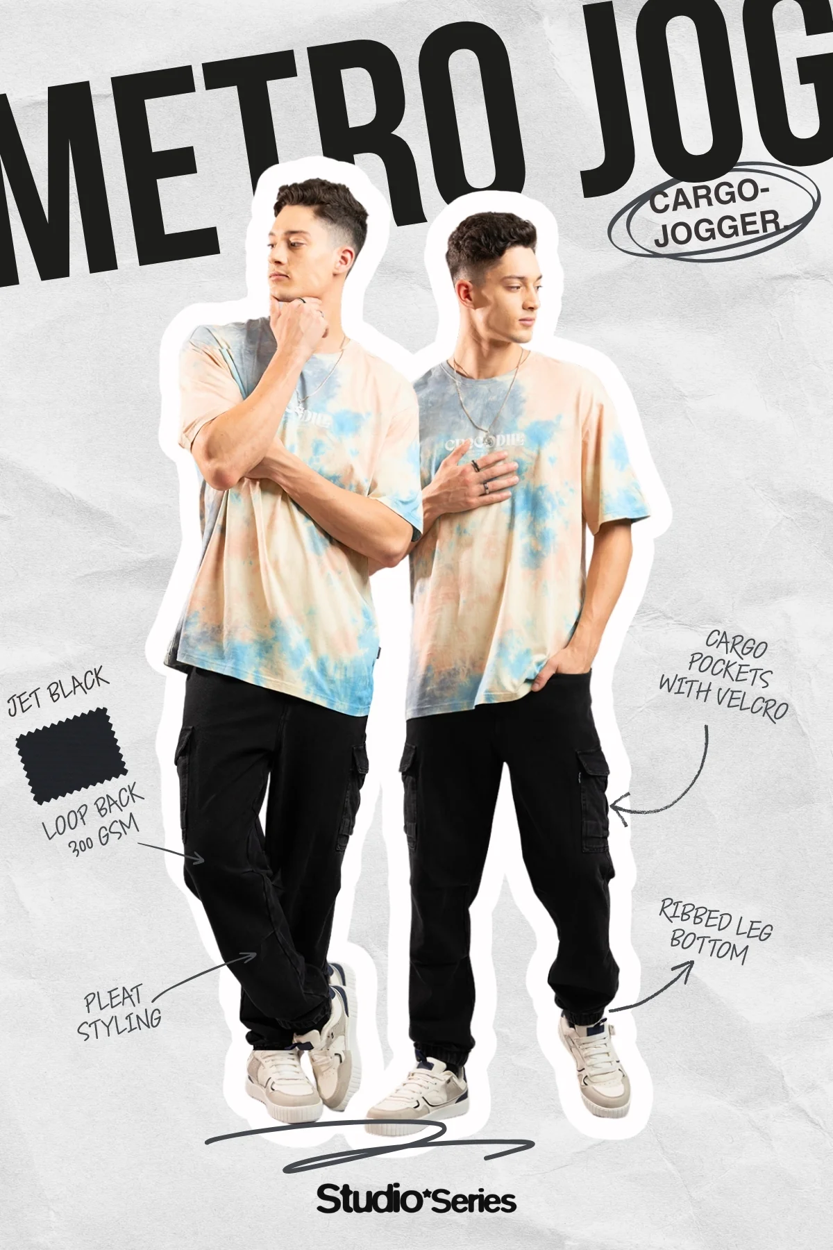 Den Knit Regular Denim Jogger In Jet Black