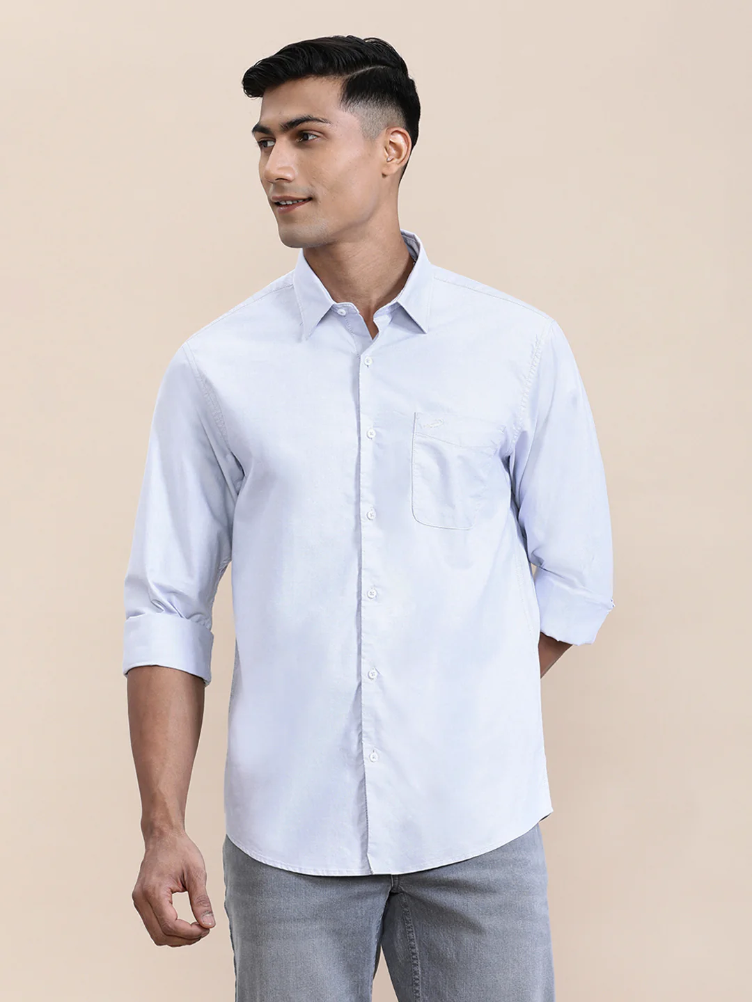 Premium Perma-Finish Oxford Full Sleeve Shirt Grey