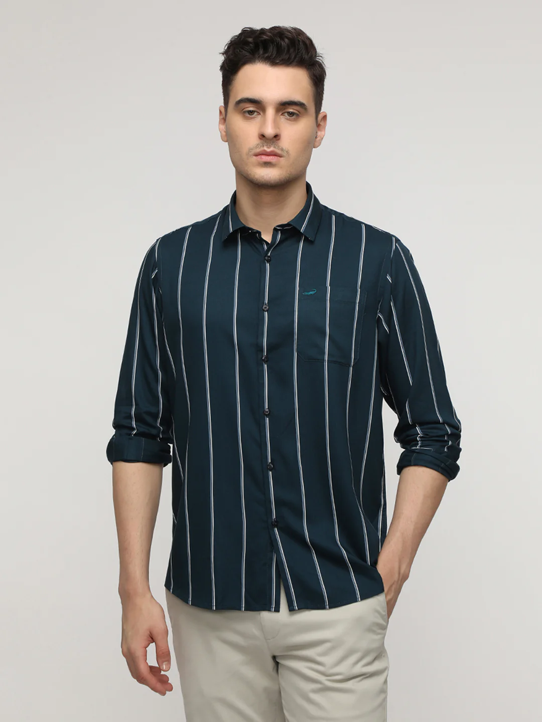 Green Stripe Fluid Shirt