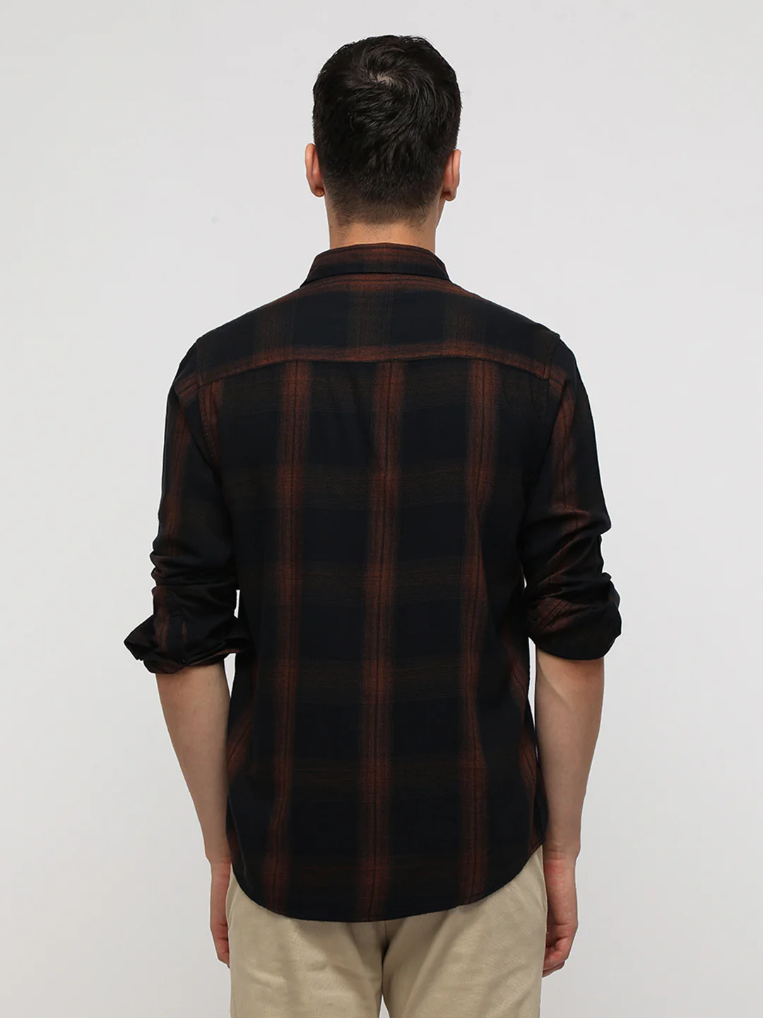 Black Soft Finish Checks Shirt