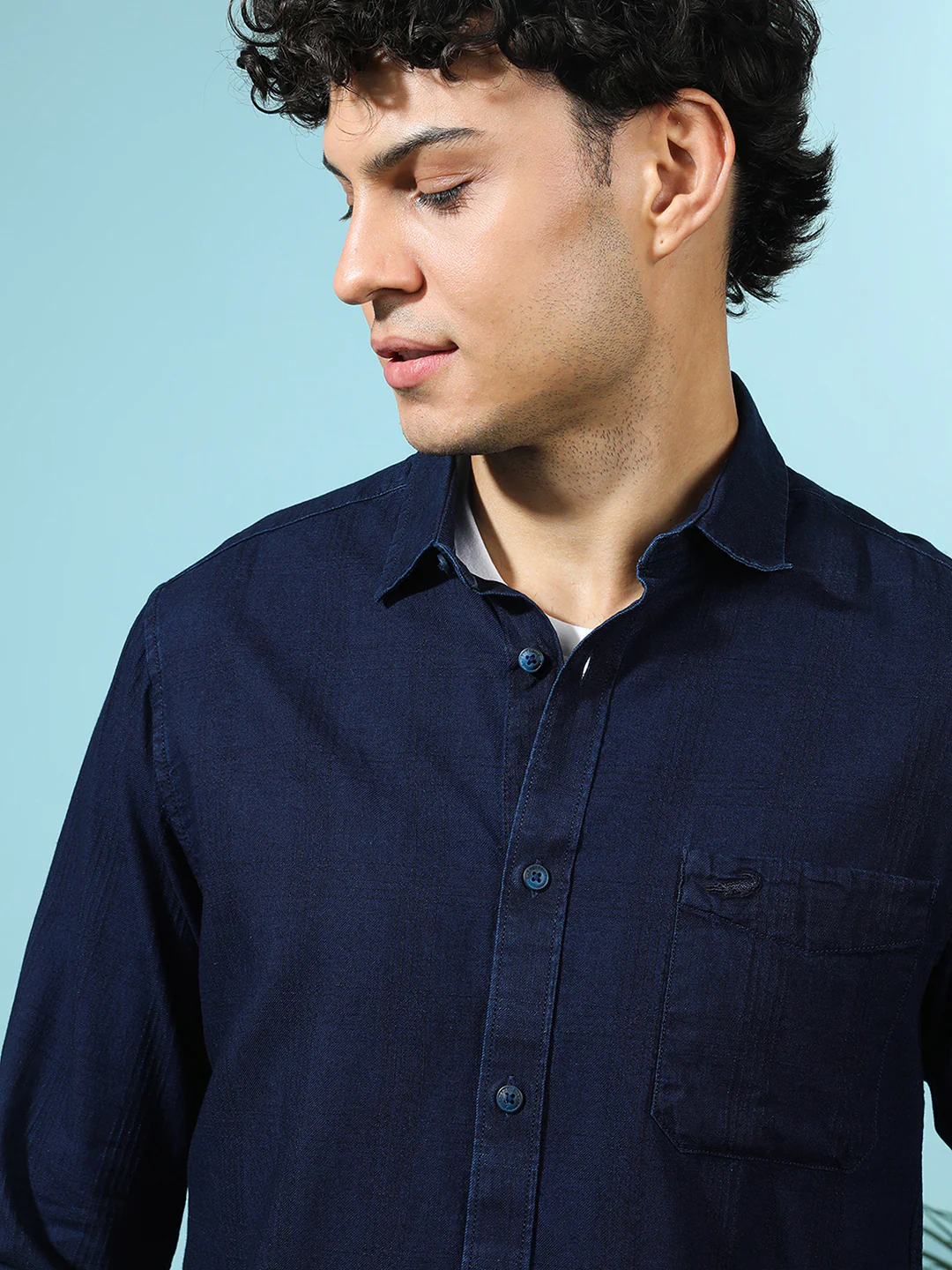 Self Check Indigo Dyed Special Wash Shirt