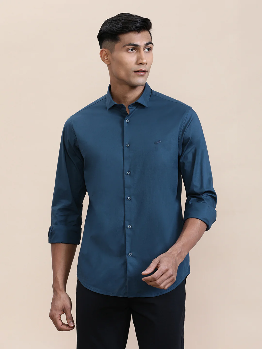 Mercerized Stretch Full Sleeve Shirt Green