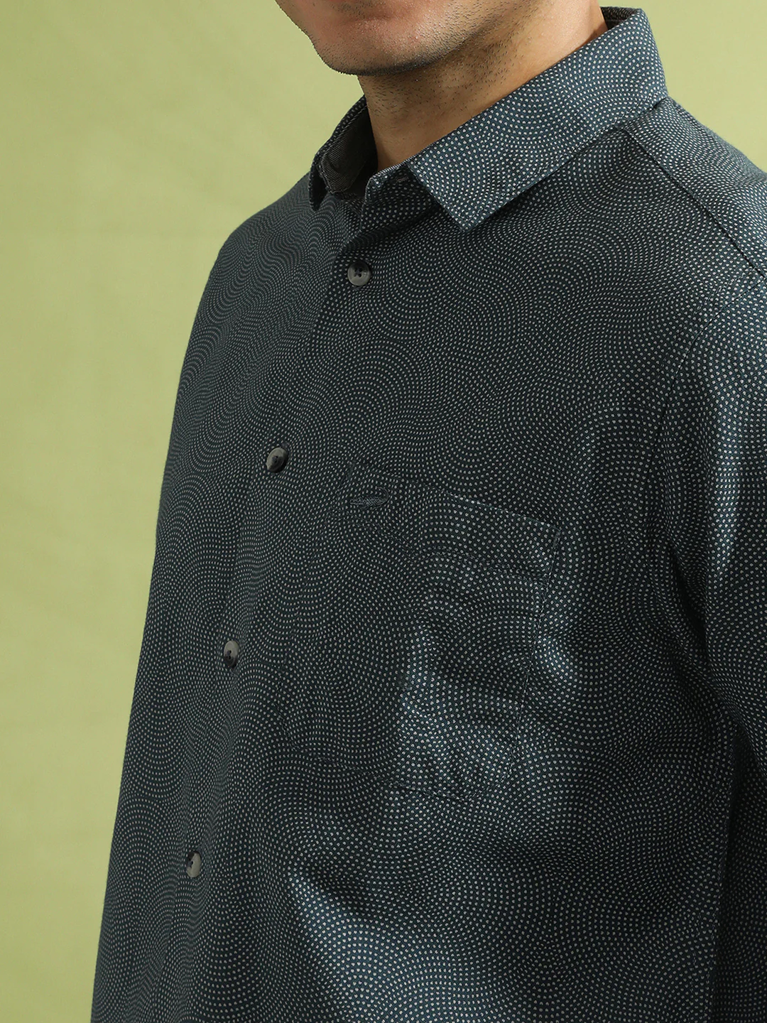 Casual Grey Printed Full Sleeve 100% Cotton Shirt