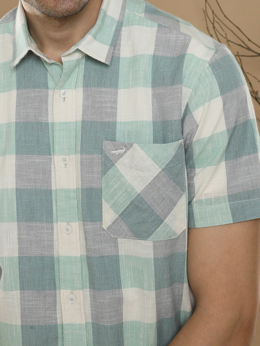 Cotton Grindle Check Shirt Green