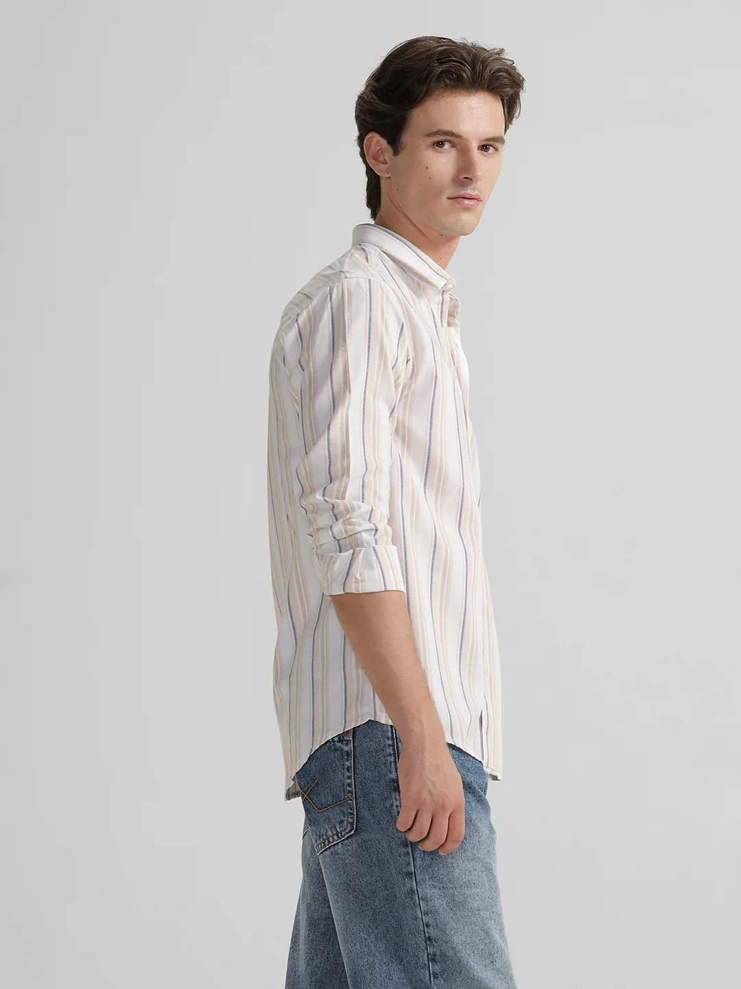 Multi Blend Natural Stripe Shirt