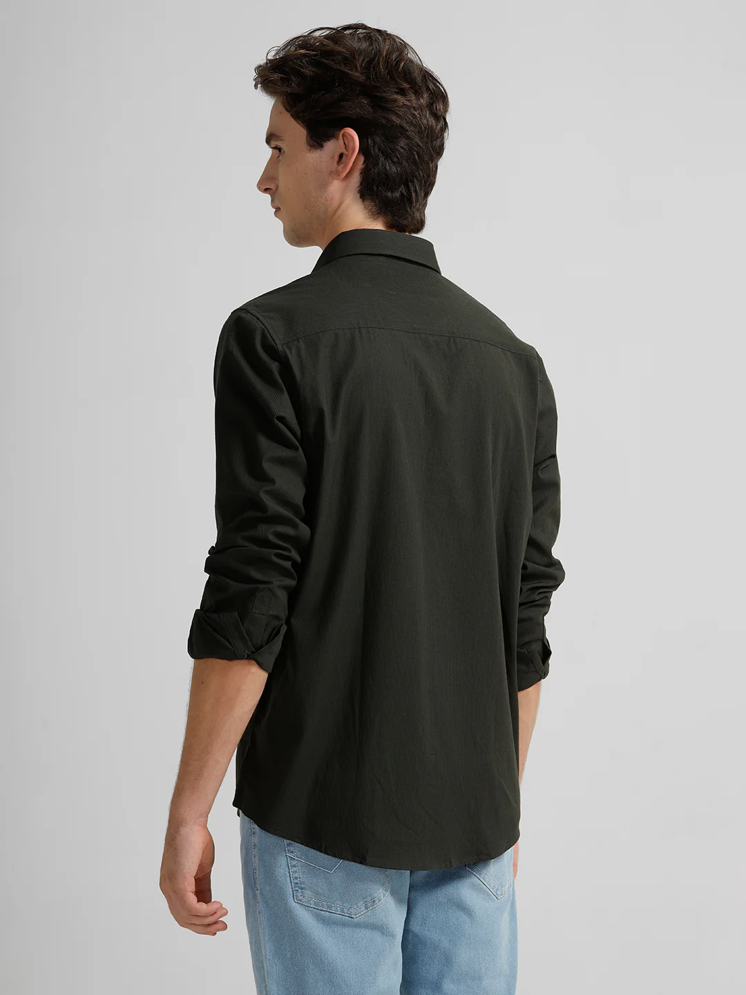 Self Stripe Smart Stretch Green Shirt