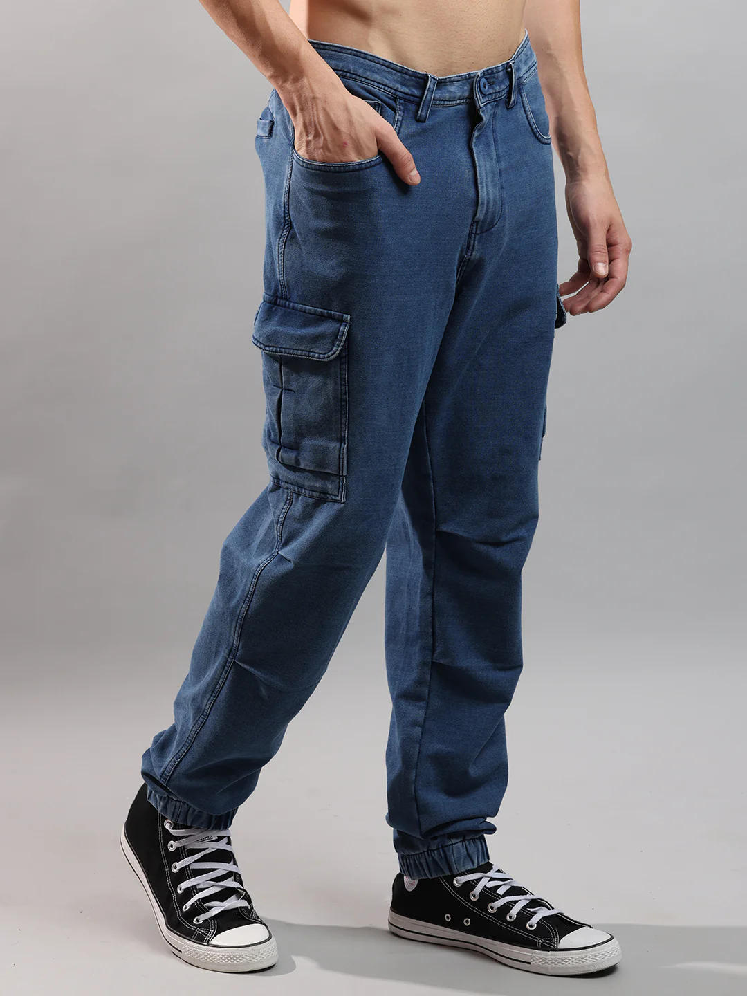 Den Knit Regular Denim Jogger In Ice Blue