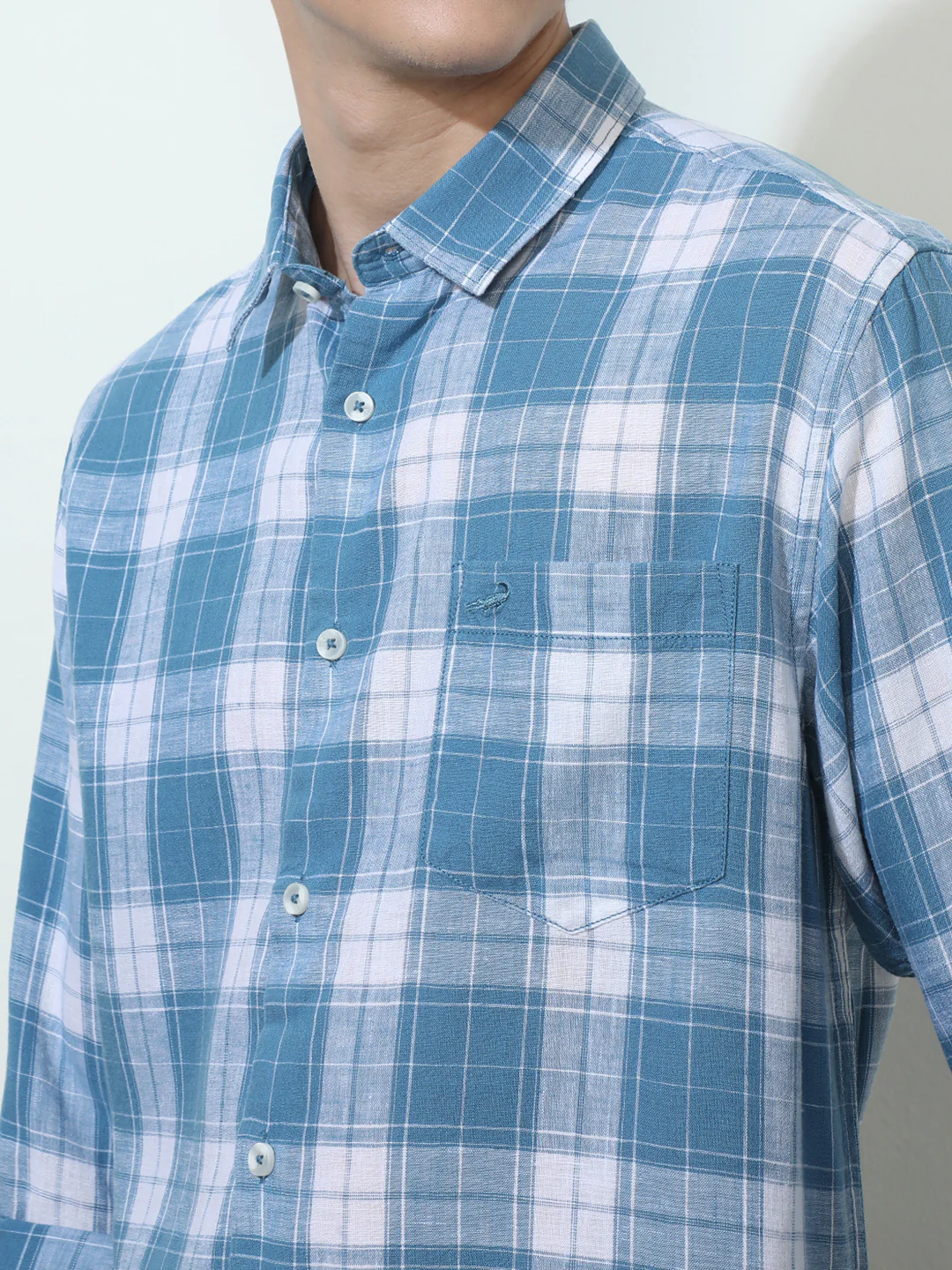 Checked Blue Full Sleeve Casual Shirt