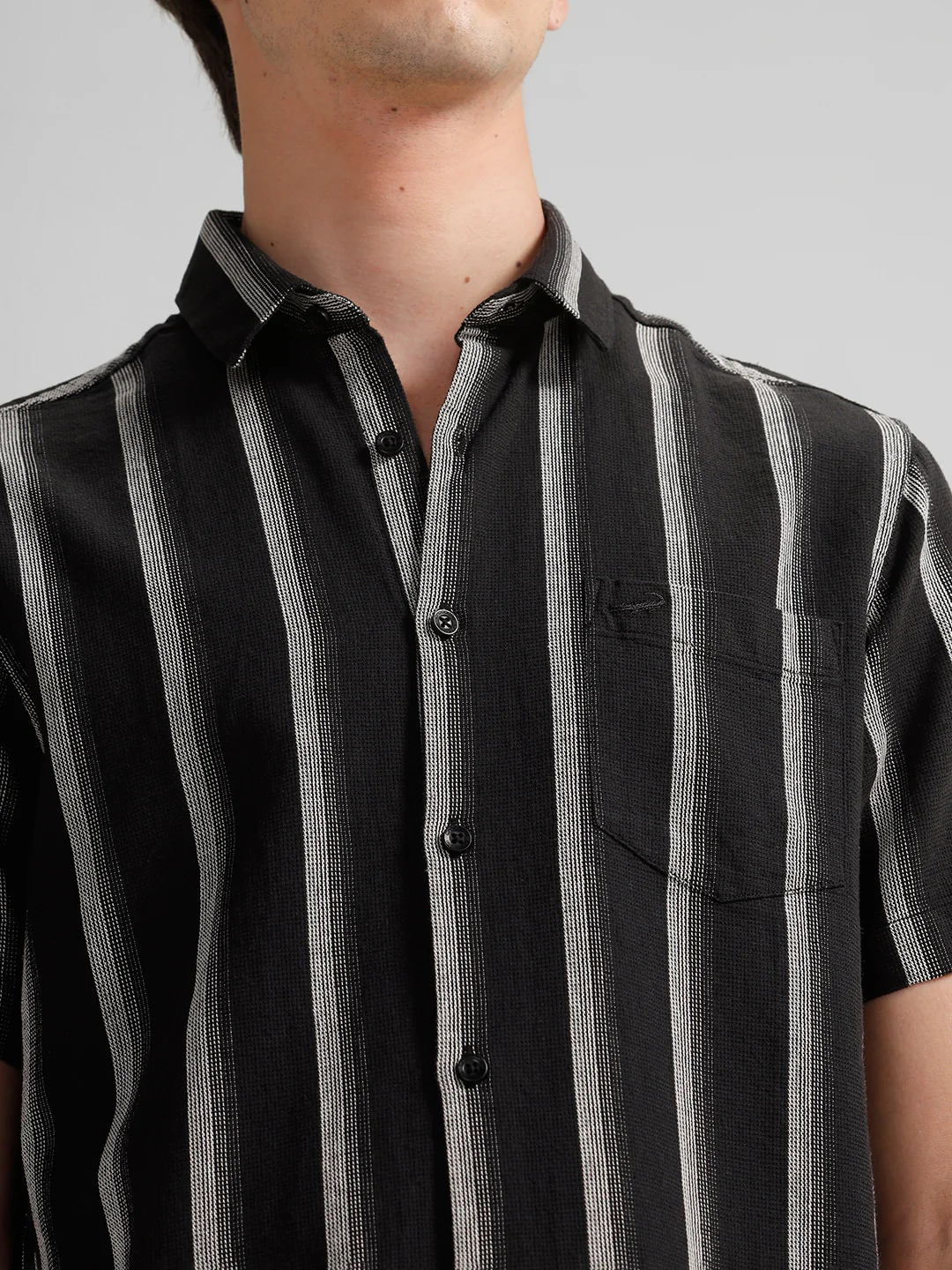 Cotton Cozy Stripe Black Shirt