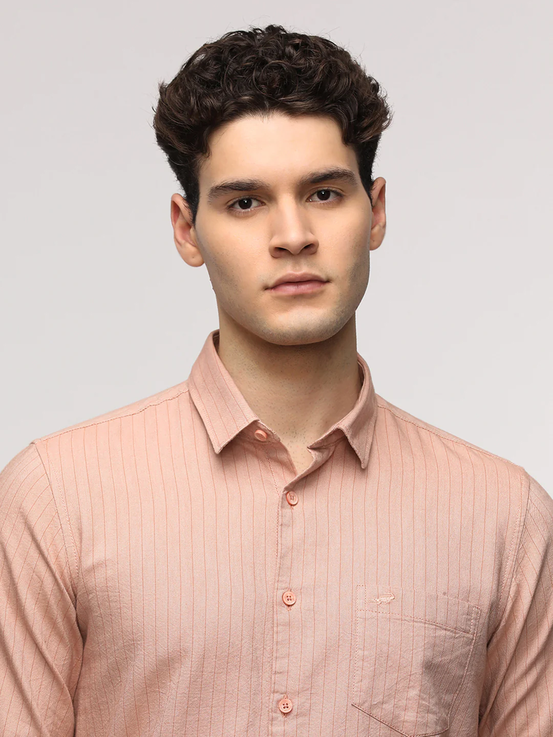 Peach Oxford Stripe Shirt