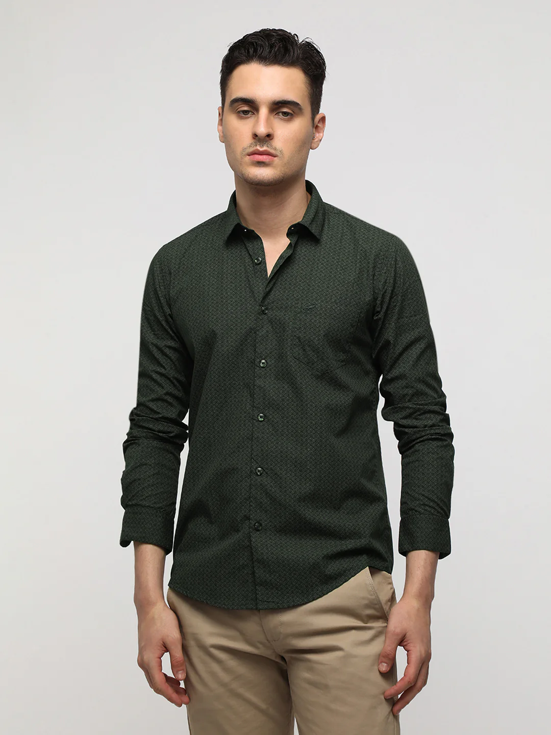 Green Micro Printed Shirt