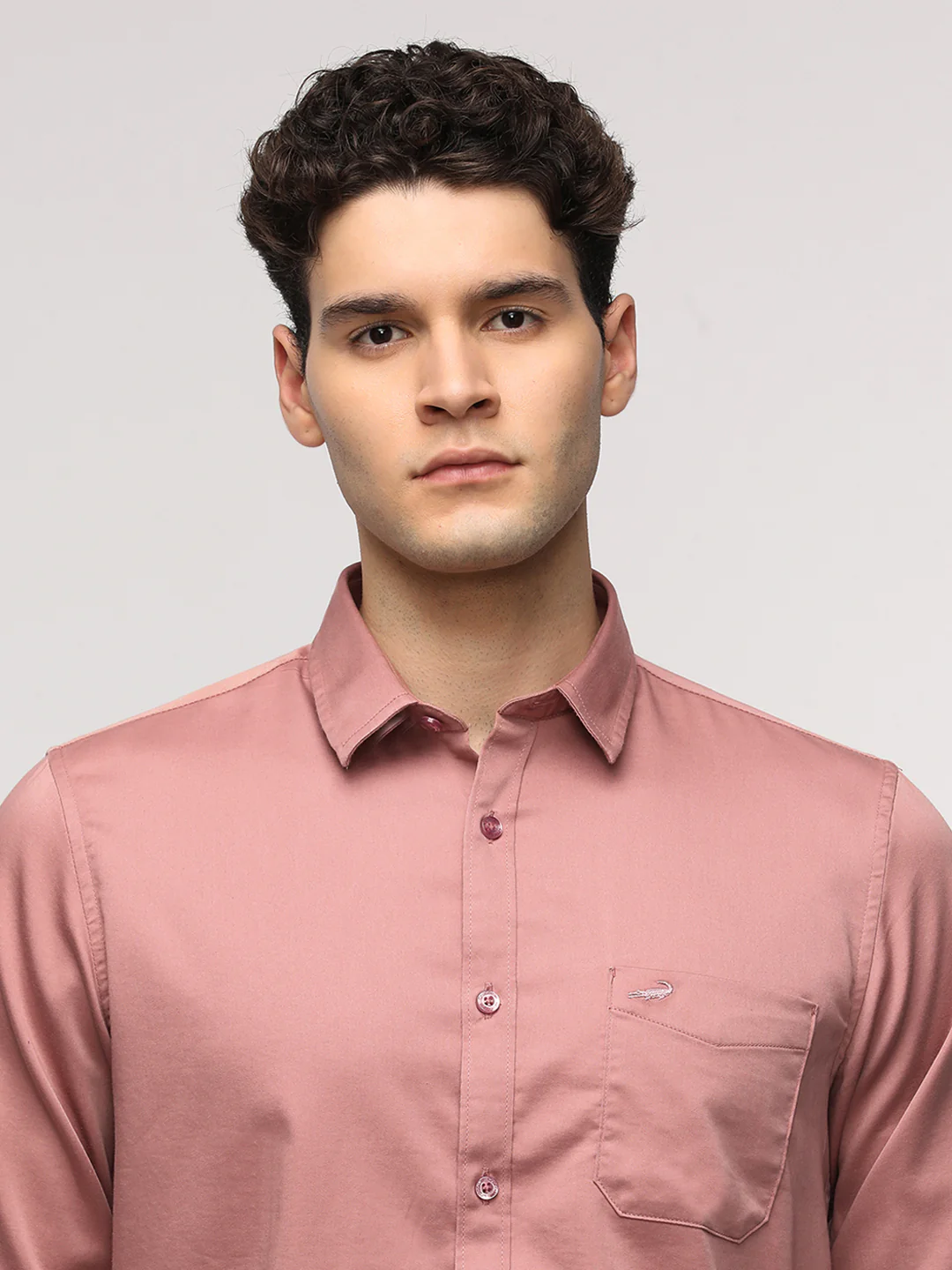 Full Sleeve Sport Powder Pink Shirt for Elegant Wear