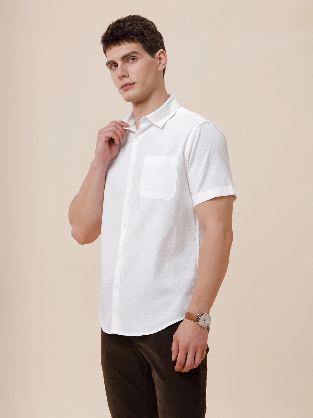 Cotton Jacquard Design Shirt